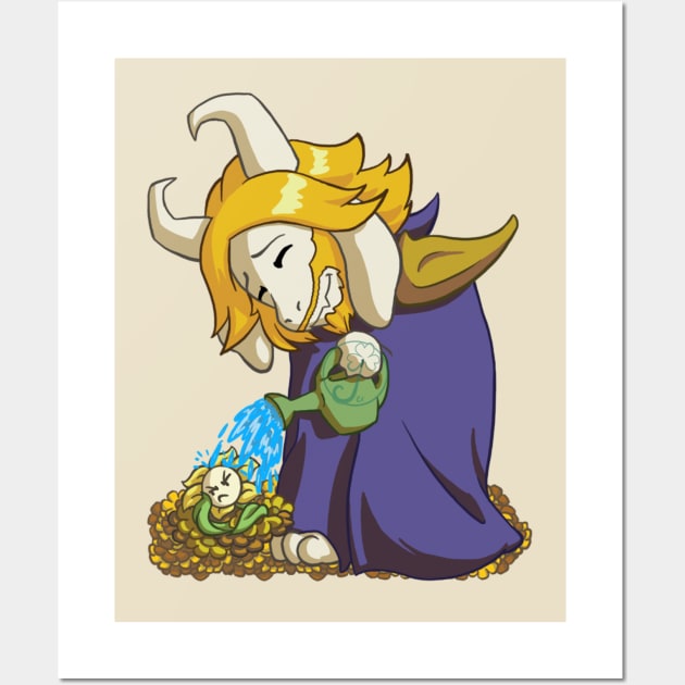 Asgore and Flowey Wall Art by JuditangeloZK